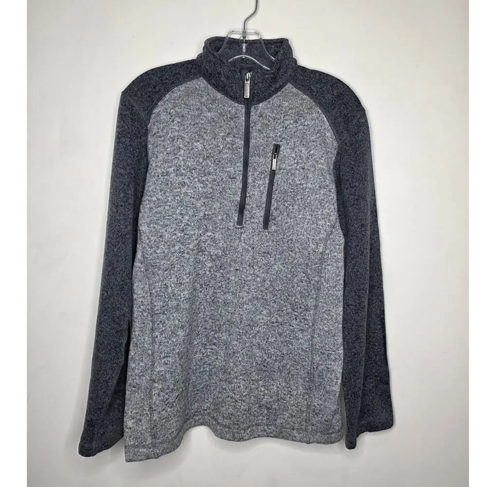 Woolrich grey colorblock 1/4 quarter zip pullover sweater - medium